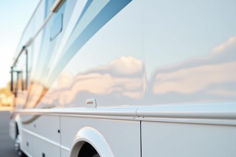 After exterior detail on a large RV looking pristine